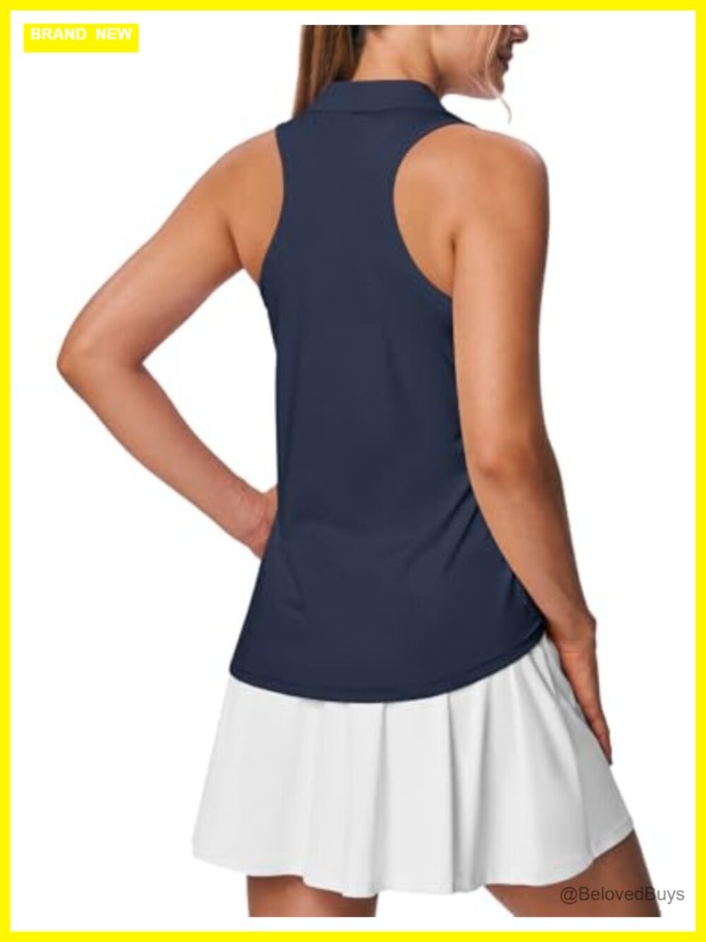 Womens Sleeveless Golf Polo Quick Dry UPF 50+ Racerback Tennis Tank Top